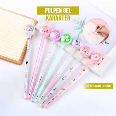 ONE-A90 Pulpen Gel Bunny 0.5mm Pena Gel Pastel Alat Tulis Karakter / Pena Cair Daisy Pena Kupu Motif