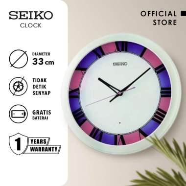 Jam Dinding Bulat Seiko QHA010W Auto constant White 33cm Original