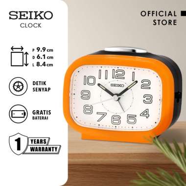 Jam Weker Beker Seiko QHK060E Detik Senyap White Dial Original