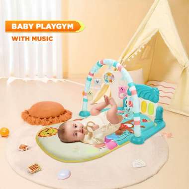 OEM ONE-M254 Baby Playgym Playmat Set Musik Piano Mainan Anak Bayi Rattle Toys / Matras Bayi Play Gy