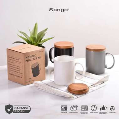 SANGO Gelas Cangkir Mug Kopi Teh Nordic Putih