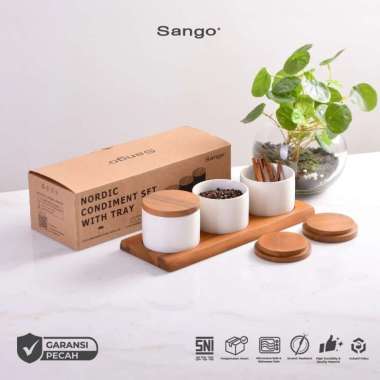 SANGO Set Toples / Tempat Penyimpanan Bumbu Dapur Nordic (3 in 1) Hitam