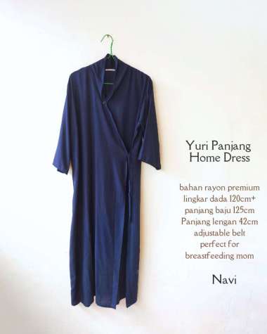 YURI PANJANG Home Dress Kimono Daster Premium Busui dan Lahiran Hospital Friendly Bahan Rayon Jumbo 