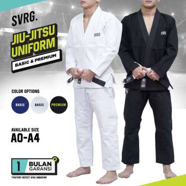 SVRG. Baju Basic Gi Jiujitsu - Gi Jiu Jitsu - Gi Brazilian Jiujitsu A3 White