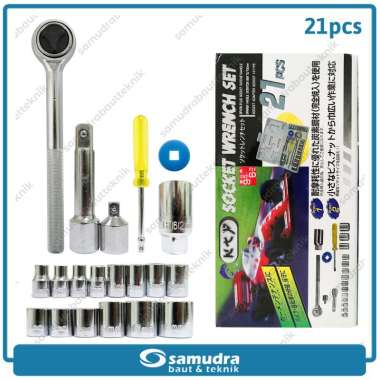 Generic KTP Kunci Sok Set Alat Bengkel Motor [21 Pcs] Grey