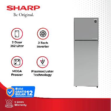 SHARP SJ-456GI-MS Kulkas 2 pintu New J-Tech inverter Ion Plasmacluster