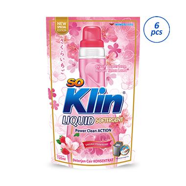 Soklin Liquid Detergen Sakura Pouch 700 mL [6 pcs / car]