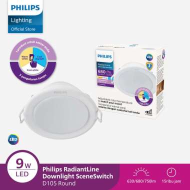 Lampu Philips RadiantLine Downlight SceneSwitch 9W D105 3 Warna