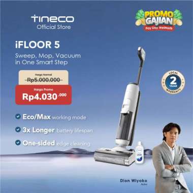 Tineco iFloor 5 Powerful Wet Dry Cordless Stick Vacuum Cleaner Mop Scrubber Washer Penyedot Debu Cor