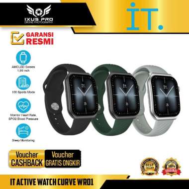 IT Active Watch Curve WR01 Smart Watch IT WR-01 Garansi Resmi BLACK