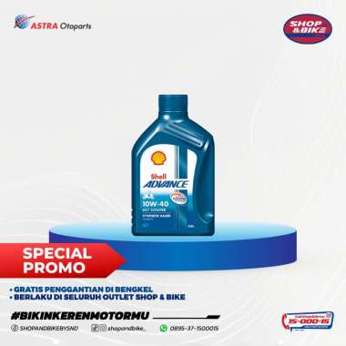 Oli Mesin Matic Shell Advance AX7SC 10W40 0.8 LITER [Voucher Pasang di Shop & Bike]