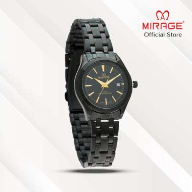 Mirage Jam Tangan Wanita Analog 8754 L Full Black Original Stainless Plat Hitam