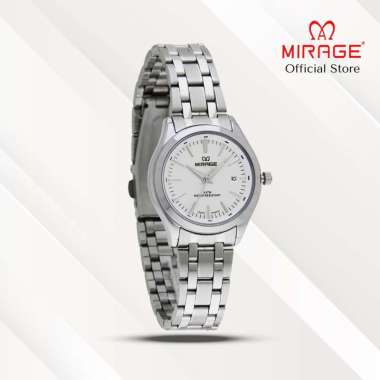 Mirage Jam Tangan Wanita Analog 8754 L Silver Original Stainless Plat Putih
