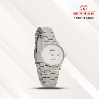 Mirage Jam Tangan Wanita Analog 2 Jarum 8670 L Silver Original Stainless Plat Hitam