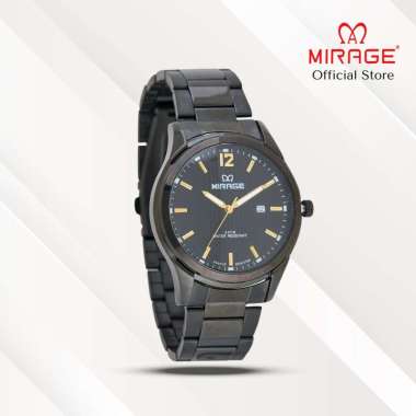 Mirage Jam Tangan Pria Analog 7570 M Full Black Original Stainless Plat Hitam