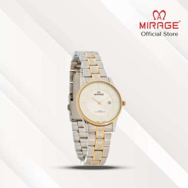 Mirage Jam Tangan Wanita Analog 2 Jarum 8670 L Silver Gold Original Stainless Plat Putih