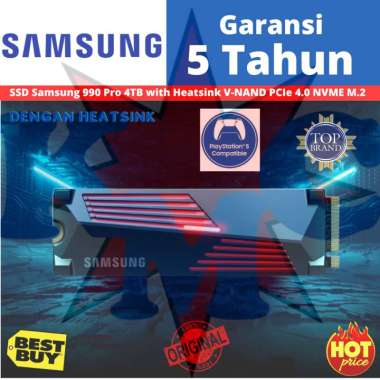 SSD NVME Samsung SSD Samsung 990 Pro 4TB PCIe 4.0 4 TB NVME GEN 4 WITH HEATSINK