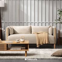 Dekoruma KINS Sofa 2 Seater / Sofa 2 Dudukan Kain - Krem