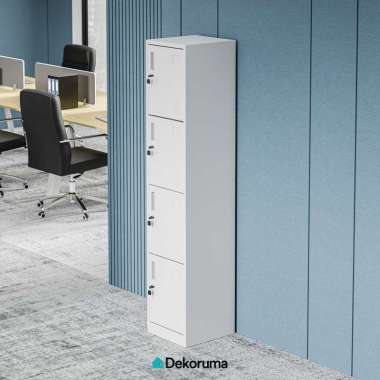 Dekoruma NERO Lemari Arsip Besi 4 Pintu / Filing Cabinet Metal / Loker Kabinet Dokumen - Putih