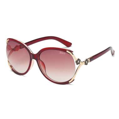 BITZEN Kacamata Wanita Metal Frame UV400 Polarized Sunglasses - BZ06 Merah