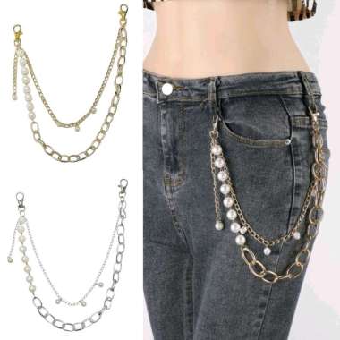 Miriam Pearl Chain Pants Rantai Celana Mutiara Belt Chain Rantai Dompet Gantungan Celana RC Miriam S