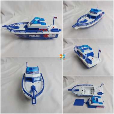 Mainan Kapal Laut Baterai Perahu Air Marine Corps Patrol Boat Dimainkan Diatas Air Putih