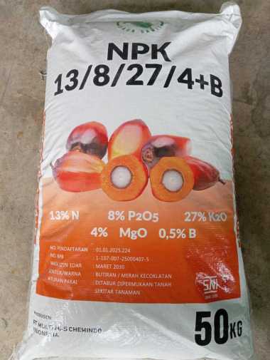 pupuk daun sawit npk 13/8/27/4+B 50kg