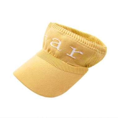 BITZEN Topi Wanita Sports Knit Visor Rajut Katun - TOPI05 Star Kuning