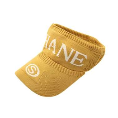 BITZEN Topi Wanita Sports Knit Visor Rajut Katun - TOPI05 Chane Kuning