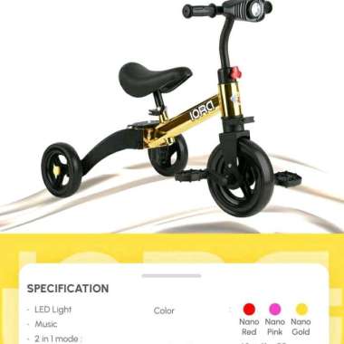 PMB Toys Balance Bike T20-7 Sepeda anak Roda Tiga Sepeda keseimbangan latihan anak belajar sepedah s
