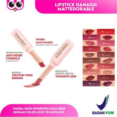 LIPSTICK HANASUI MATTEDORABLE LIP STICK LIPMATTE KOSMETIK 105 NOONA