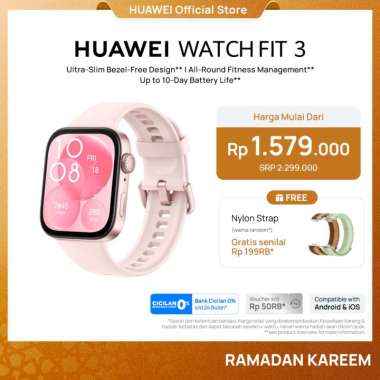 Huawei WATCH FIT 3 Smartwatch - Pemantauan Kesehatan dan Fitness Terbaik