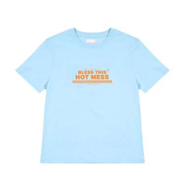 3 Second Women's T-Shirt Ruby Short Sleeve Cotton OL-C020424 M Blue