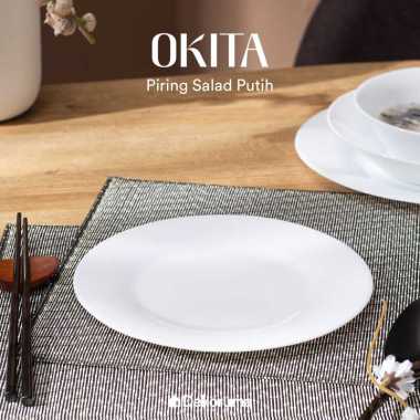 Dekoruma OKITA Piring Salad Putih / Piring Makan / Dinner Plate 20cm