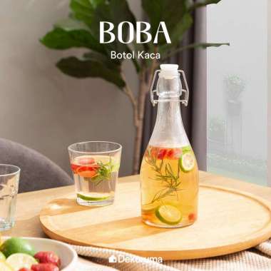 Dekoruma BOBA Botol Minuman Kaca dengan Tutup 500ml