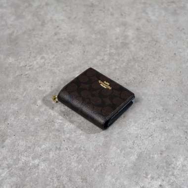 Dompet COACH MONOGRAM DARK BROWN BIFOLD WALLET 100% ORIGINAL