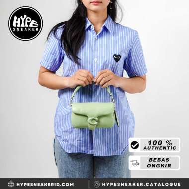 Tas COACH TABBY C PUFFY LEATHER GREEN SHOULDER BAG 100% ORIGINAL 18X9X5CM