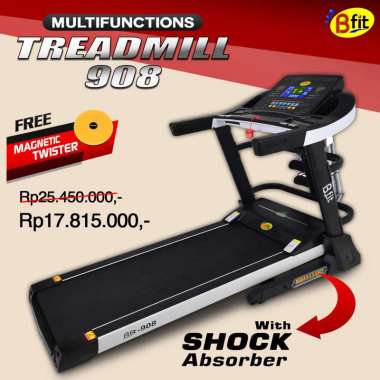 BFIT 908 Multifunction Treadmill Peralatan Fitness Hitam