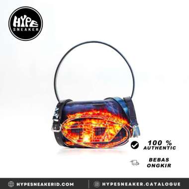 Tas DIESEL 1 DR FIRE RED BLUE HOBO BAG WITH LONG STRAP 100% ORIGINAL 20X12X5CM