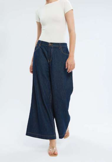 MINIMAL - MN314 - High Waist Flare Jeans - Dark Blue 26 DARK BLUE