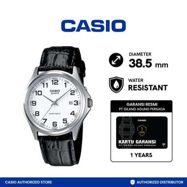Casio Classic Strap Leather Jam Tangan Pria - Black MTP-1183E-7BDF Black