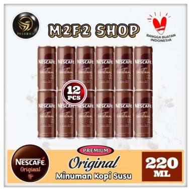 Nescafe Coffee Premium Original Can | Kopi Kaleng - 220 ml (Kemasan 12 Pcs)