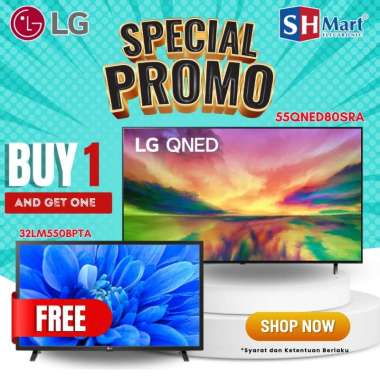 SMART TV LG QNED 50 INCH 50QNED80SRA / 55 INCH 55QNED80SRA / 65 INCH 65QNED80SRA / 75 INCH 75QNED80SRA GARANSI RESMI 75INCH = 75QNED80SRA
