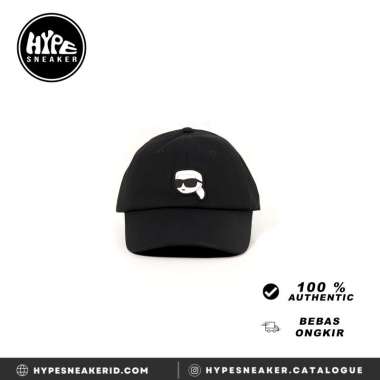 Topi KARL LAGERFELD HEAD PATCH BLACK CAP OS ADJUSTABLE 100% ORIGINAL