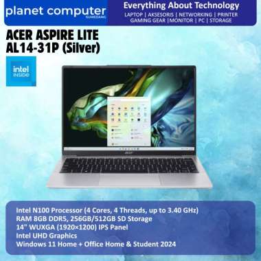 Acer AL14-31P Notebook Intel N100 8GB 256/512GB 14" WUXGA IPS Win11 OHS C6DD 8/512GB