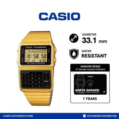 CASIO Data Bank DBC-611G-1DF Jam Tangan Unisex Gold Gold