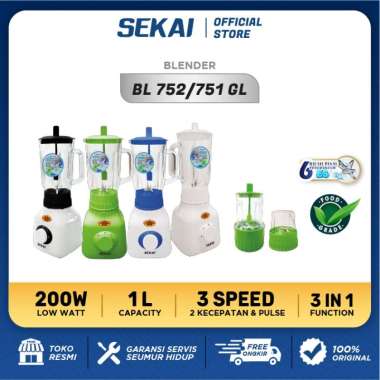 SEKAI Blender 3 In 1 & 2 in 1 / Juicer Dry Mill Wet Mill / - BL 752 GL / BL 751 GL BL 752 GL ( 3 in 