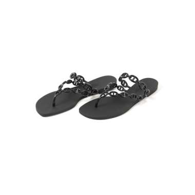 Sandal HERMES ISLAND JELLY BLACK SANDAL 100% ORIGINAL 38