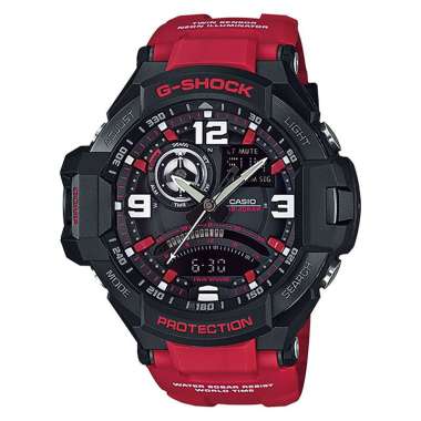Jam Tangan Pria Casio G-Shock Gravitymaster GA-1000-4BDR Master Of G Twin Sensor Digital Compass Red