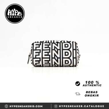 Tas FENDI ROMA ALL OVER BLACK WHITE POUCH 100% ORIGINAL 23X13X10CM